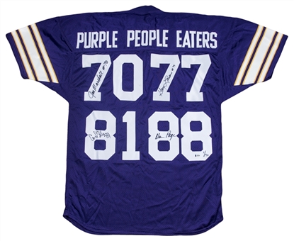 Minnesota Vikings Multi-Signed "Purple People Eaters" Jersey Signed By 4 including Page, Eller, Marshall and Larsen (Beckett)